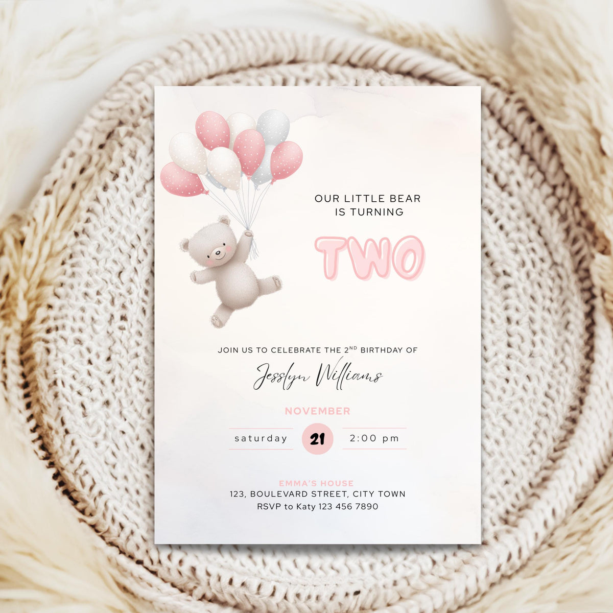 Teddy Bear Birthday Invitations