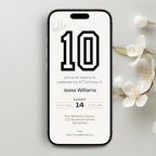 Minimalistic Sporty 10th Birthday Invitation for Teen Boys