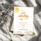 Golden 10th Birthday Invitation Girls