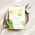 Tennis Sport 10th Birthday Invitation Girls