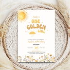 Golden 10th Birthday Invitation Girls