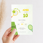 Tennis Sport 10th Birthday Invitation Girls
