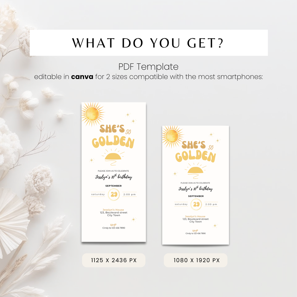 She's So Golden Birthday Invitation