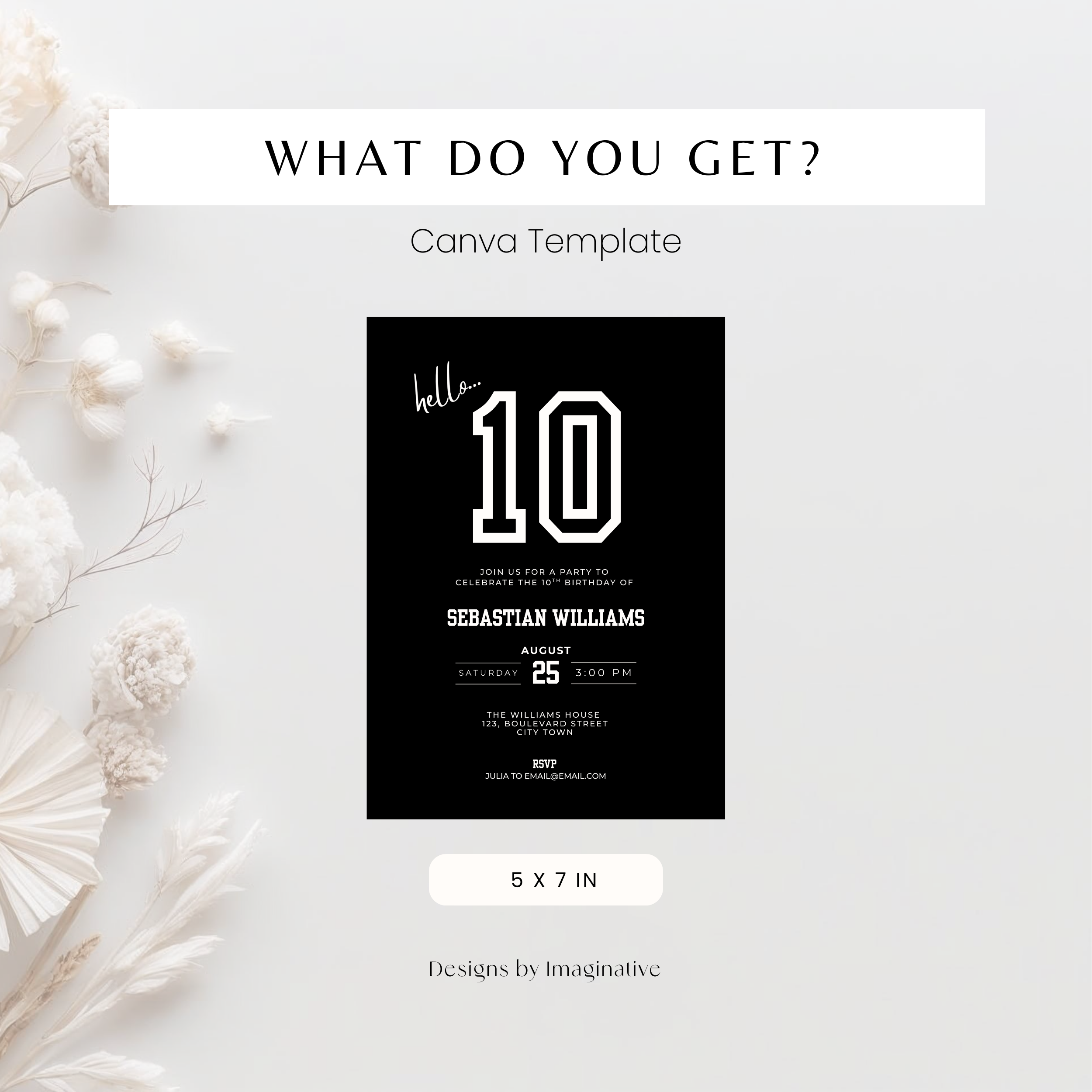 Black Sports 10th Birthday Invitation for Boys