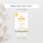 Golden 10th Birthday Invitation Girls