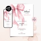 Pink Bow Coquette 12th Birthday Invitation
