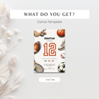 Sports Balls 12th Birthday Invitation for Boys