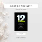 Black Tweens 12th Birthday Invitation Photo