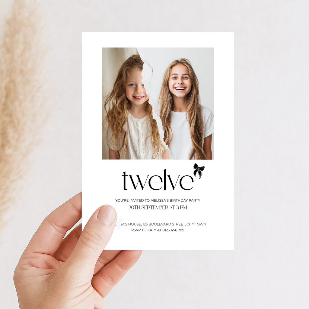 Modern 12th Birthday Invitation Photo
