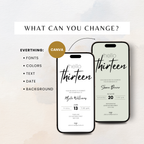 Modern Simple 13th Birthday Invitation Teens