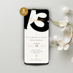 Minimalist Bold 13th Birthday Invitation