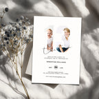 White 13th Birthday Photo Invitation Template Boys