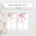 Pink Bow Coquette 13th Birthday Invitation
