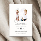 White 13th Birthday Photo Invitation Template Boys