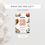 Sports Balls 13th Birthday Invitation