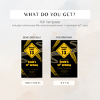 Road Speed Limit 13th Birthday Invitation Template Boys