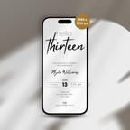 Modern Simple 13th Birthday Invitation Teens