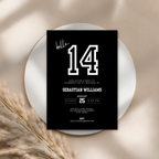 Minimal Sports Black 14th Birthday Invitation for Boys