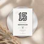 Minimal Sports 15th Birthday Invitation Boys