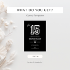 Minimal Black Sports 15th Birthday Invitation for Boys