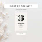 Minimalist Black and White Sweet 16th Birthday Invitation