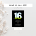 Black Photo Sweet 16th Birthday Invitation for Boys