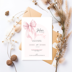 Pink Bow Sweet 16th Birthday Invitation Girls