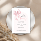 Pink Bow Sweet 16th Birthday Invitation Girls