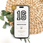 Minimal Sports 16th Birthday Invitation Boys