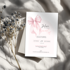 Pink Bow Sweet 16th Birthday Invitation Girls