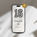 Minimal Sports 16th Birthday Invitation Boys