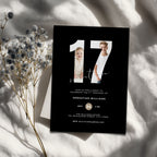 Black17th Birthday Photo Invitation Template Boys