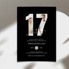 Black17th Birthday Photo Invitation Template Boys
