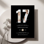 Black17th Birthday Photo Invitation Template Boys