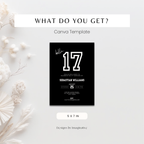 Black Sports 17th Birthday Invitation Template
