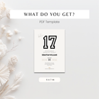 Beige Sports 17th Birthday Invitation Template