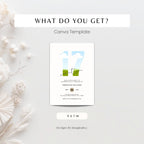 17th birthday invitation mockup showing what you get, photo theme