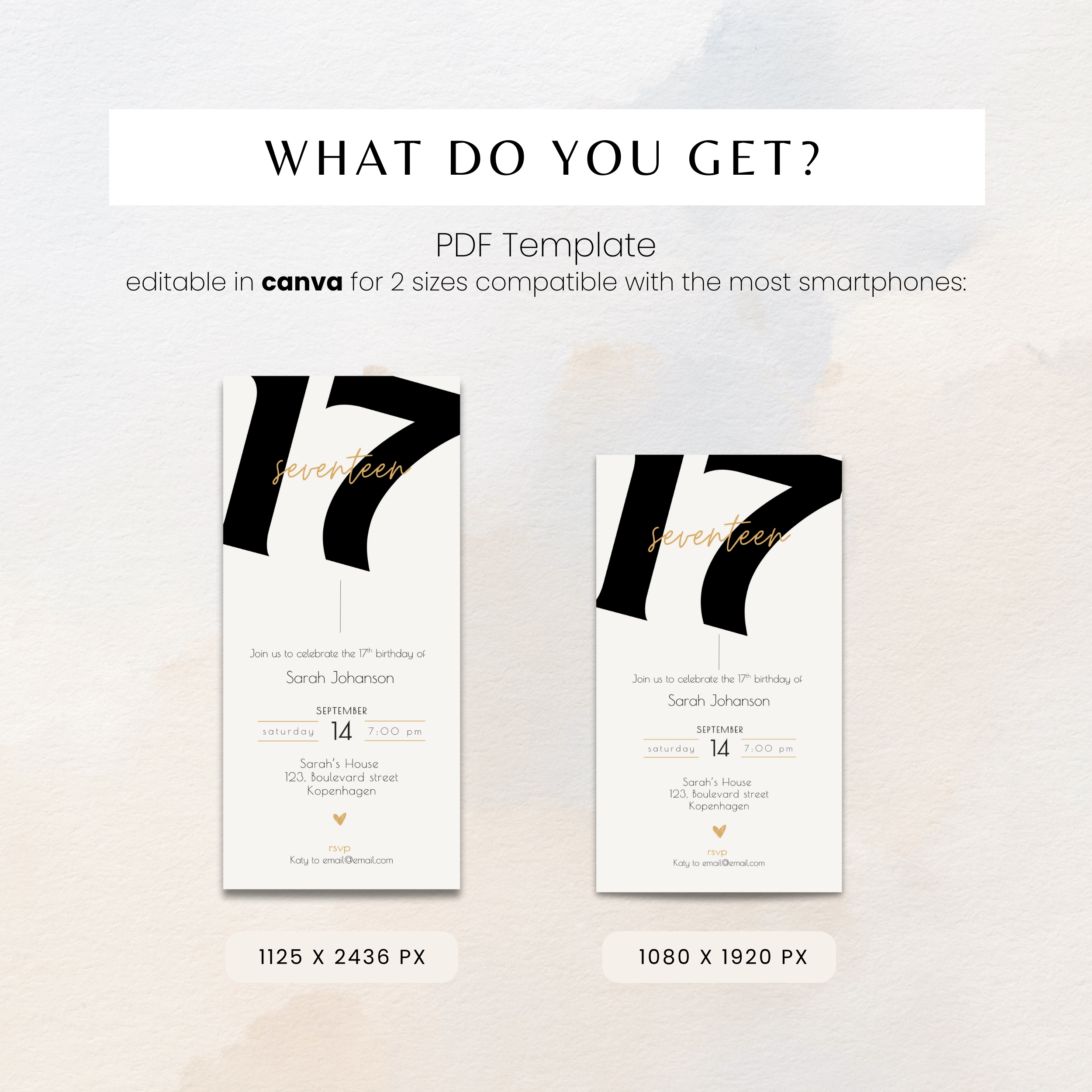 Bold 17th Birthday Invitation Template