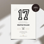 17th birthday party invitation card with digital download icon on a white background
