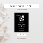 Black Sporty 18th Birthday Invitation
