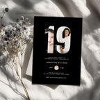 Black 19th Birthday Photo Invitation Template Boys