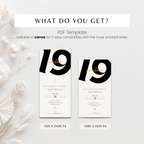 Minimal Bold 19th Birthday Invitation Template