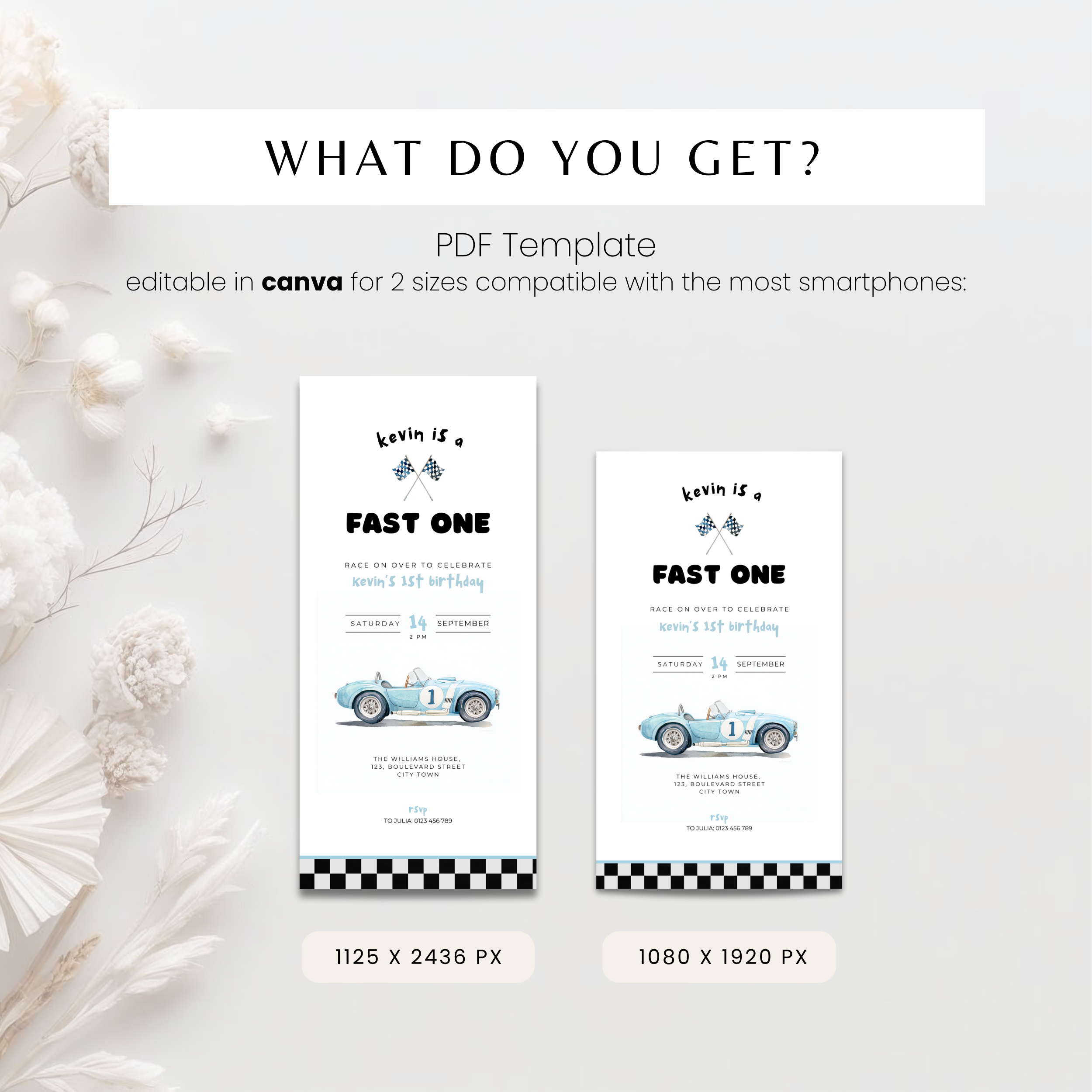 Fast One Birthday Invitation Vintage Racing Car