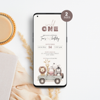 Safari Wild One Birthday Invitation