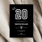 Black Sporty 20th Birthday Invitation