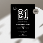 Black Sporty 21st Birthday Invitation