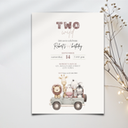 Boho Two Wild Safari Birthday Invitation