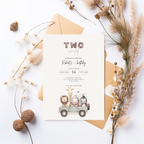 Boho Two Wild Safari Birthday Invitation
