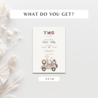 Boho Two Wild Safari Birthday Invitation