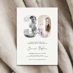 Elegant Photo 30th Birthday Invitation Template